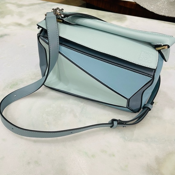 LOEWE “PUZZLE” Satchel Beautiful Blue Combo NWOT - Picture 9 of 13